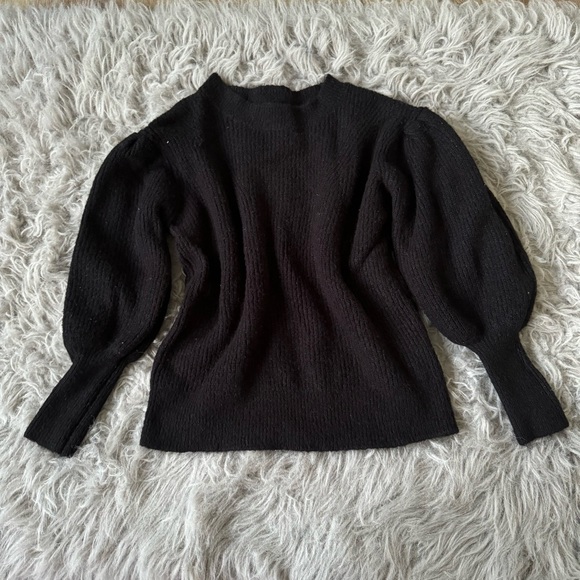 Black leg of mutton sleeve sweater - Picture 2 of 3